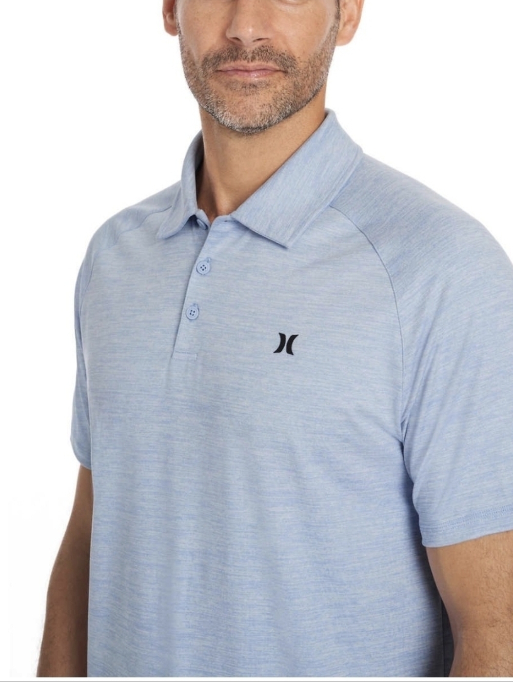 Hurley  Men's Heather Blue Polo Shirt Large